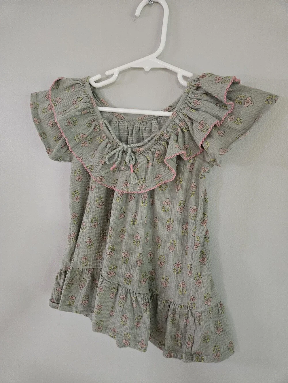 Modern Moments by Gerber Girls Floral Ruffle Dress 18M Gray Pink